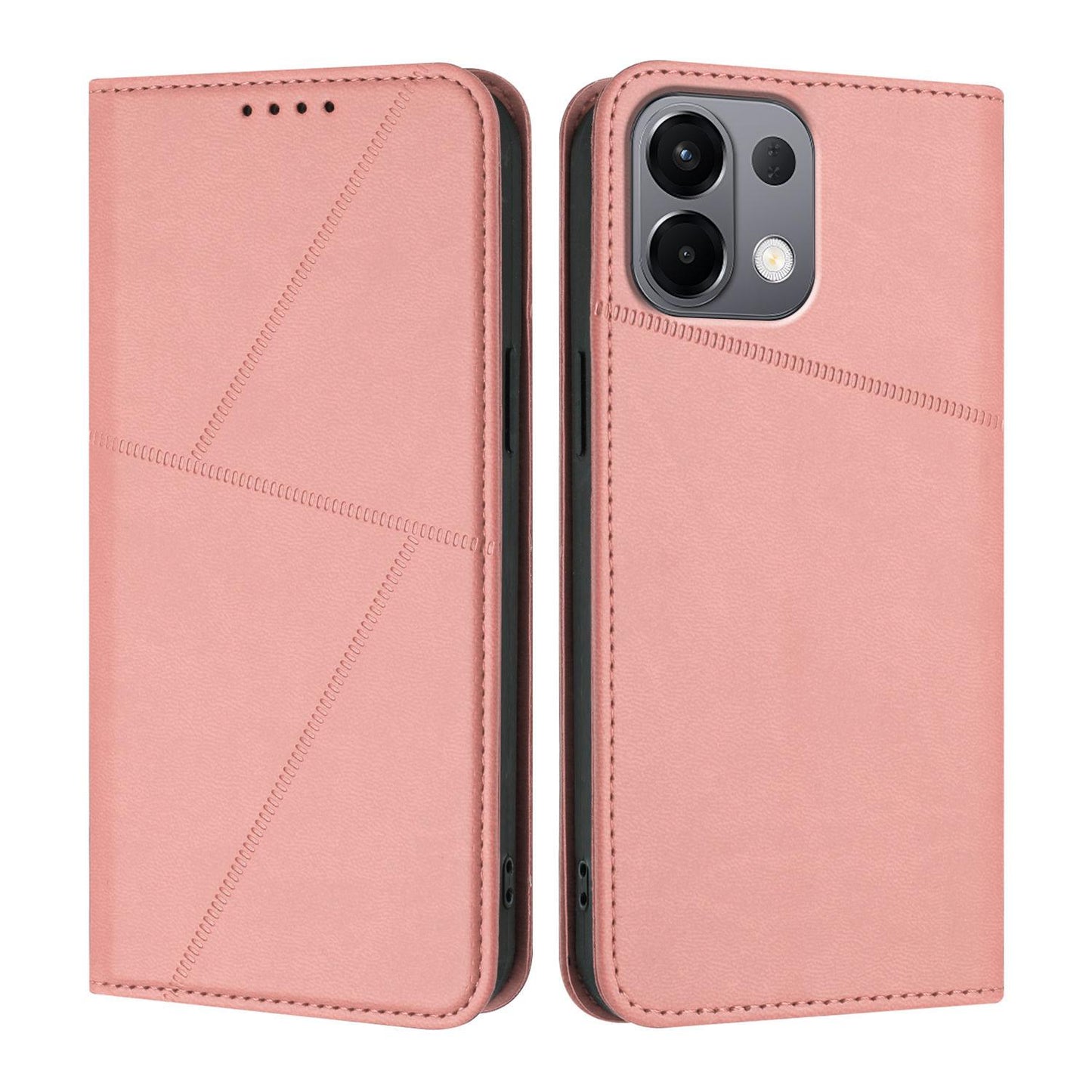 For OPPO K13 5G Strong Magnetic Frosted Flip Leather Phone Case(Pink)