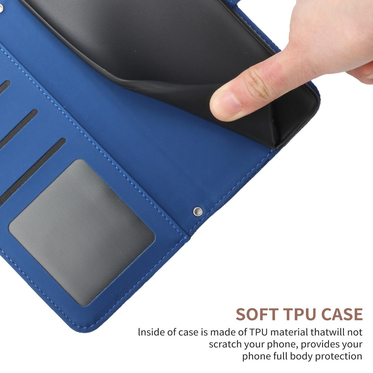 Compatible with iPhone 18 Pro Max & 17 Pro Max Skin Feel Butterfly Embossed Flip Leather Phone Case - Blue