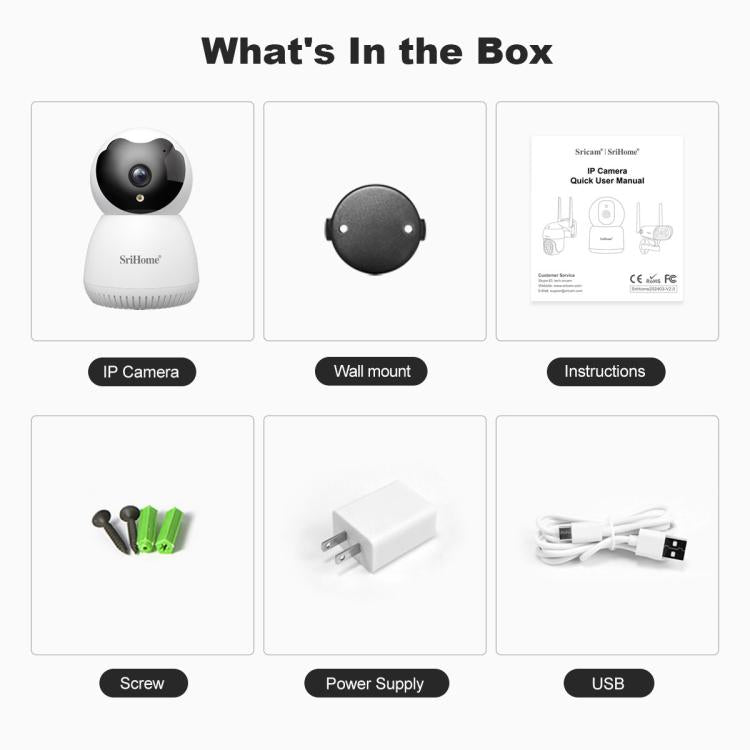 SriHome SH036 500W Pixel AI Smart HD Camera Supports Human Tracking(EU Plug)