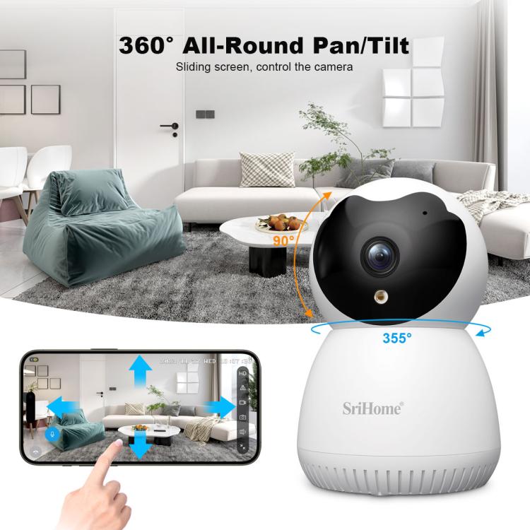 SriHome SH036 500W Pixel AI Smart HD Camera Supports Human Tracking(EU Plug)