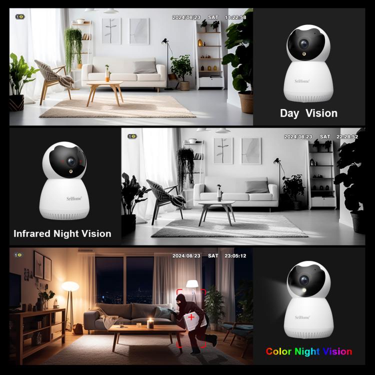 SriHome SH036 500W Pixel AI Smart HD Camera Supports Human Tracking(EU Plug)