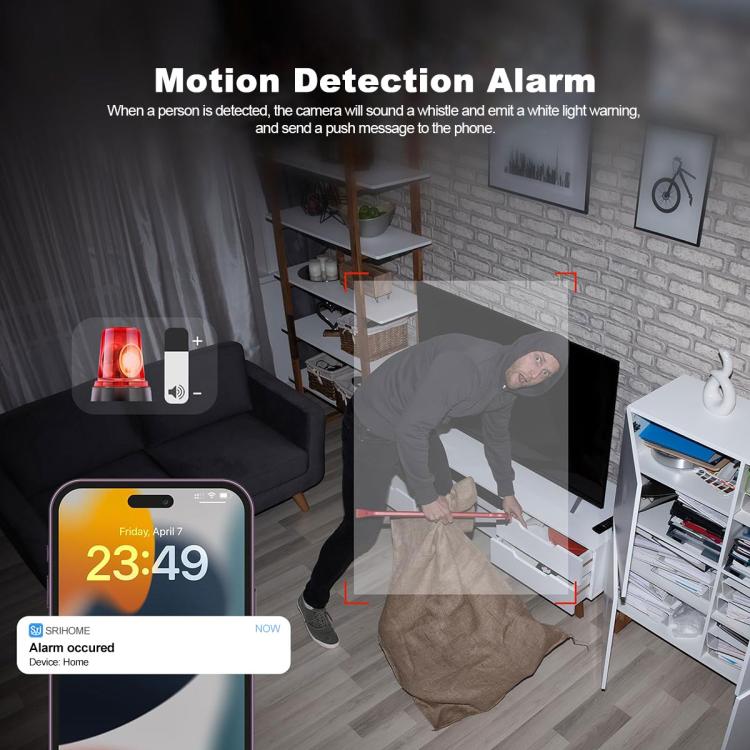 SriHome SH036 500W Pixel AI Smart HD Camera Supports Human Tracking(EU Plug)