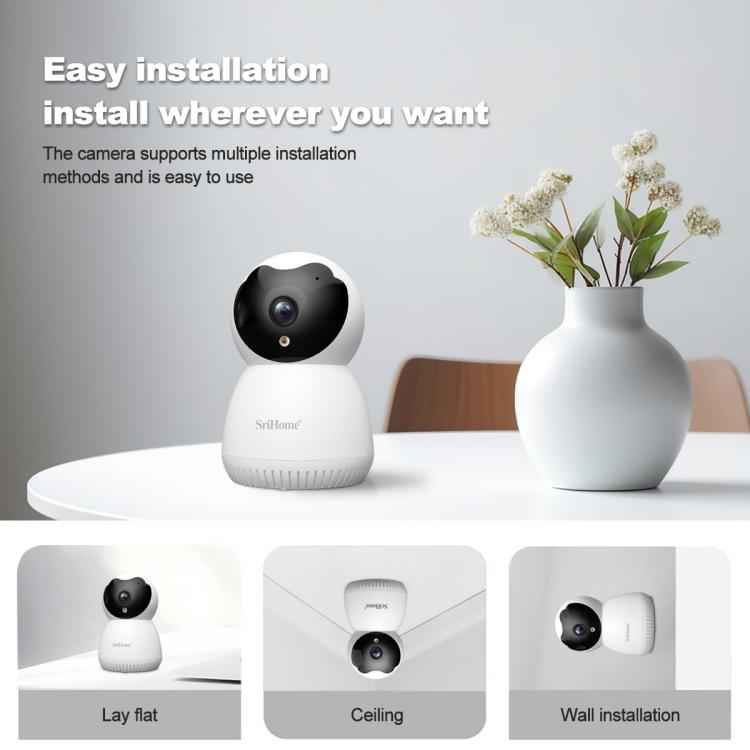SriHome SH036 500W Pixel AI Smart HD Camera Supports Human Tracking(EU Plug)