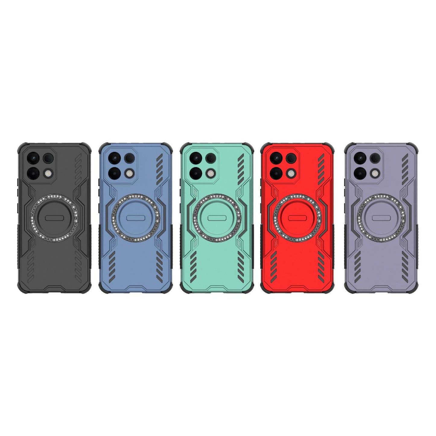 For OPPO K13 5G Butterfly Armor MagSafe Magnetic Ring Shockproof Phone Case(Purple)