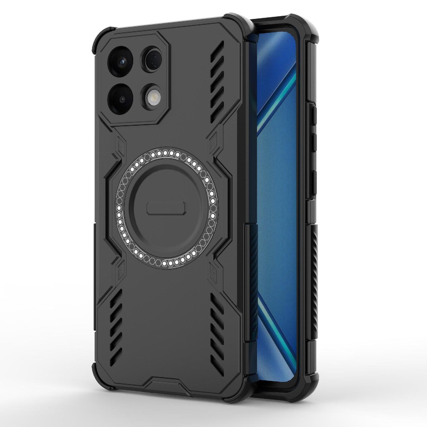 For OPPO K13 5G Butterfly Armor MagSafe Magnetic Ring Shockproof Phone Case(Black)