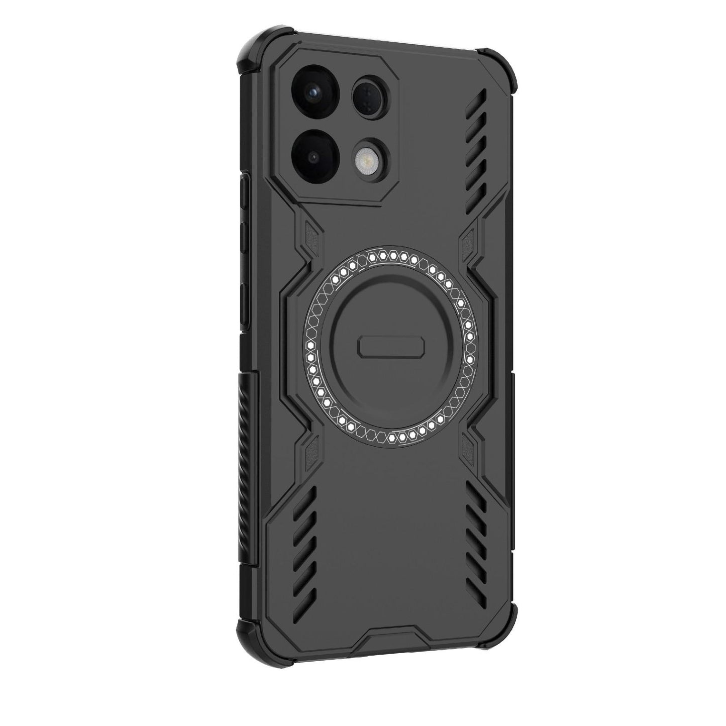 For OPPO K13 5G Butterfly Armor MagSafe Magnetic Ring Shockproof Phone Case(Black)