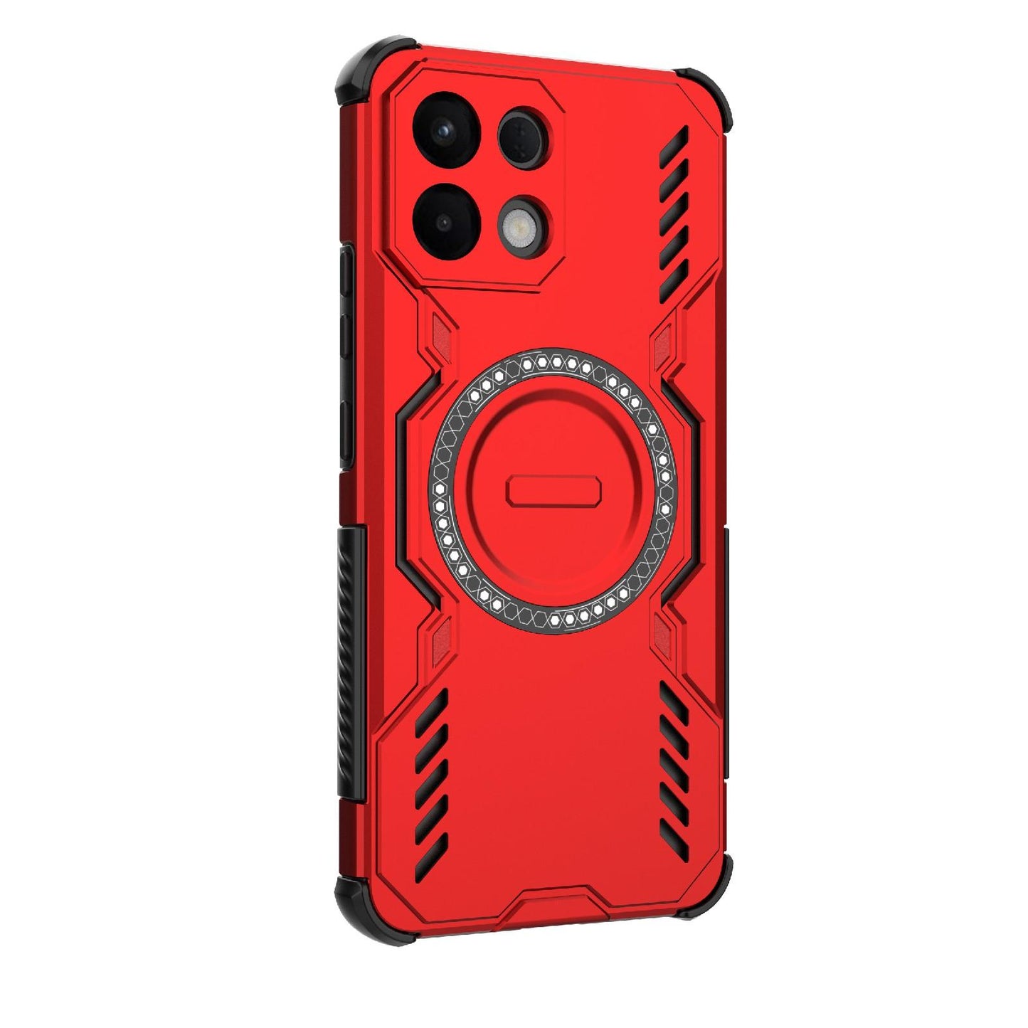 For OPPO K13 5G Butterfly Armor MagSafe Magnetic Ring Shockproof Phone Case(Red)