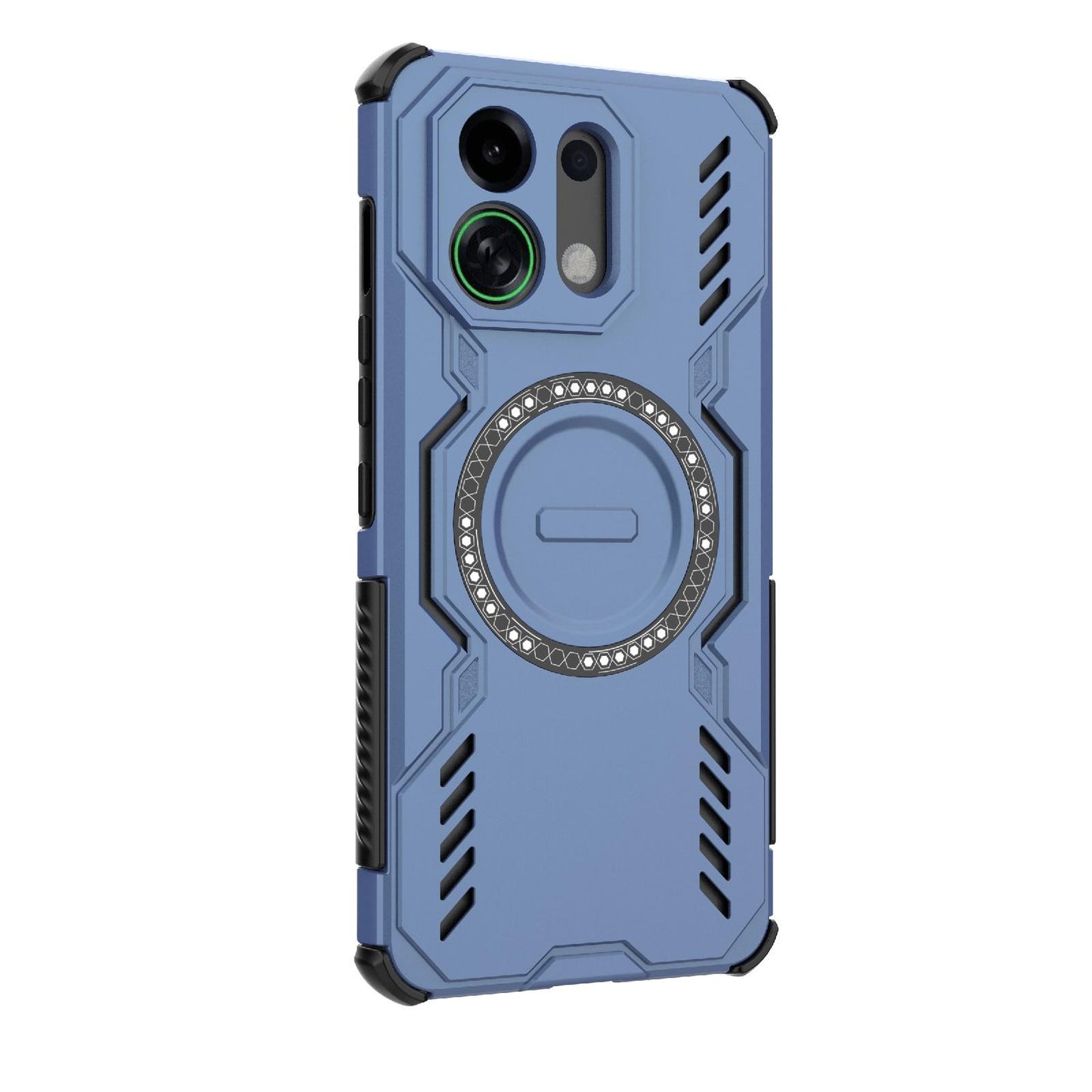 For OPPO K13 Turbo 5G Butterfly Armor MagSafe Magnetic Ring Shockproof Phone Case(Blue)