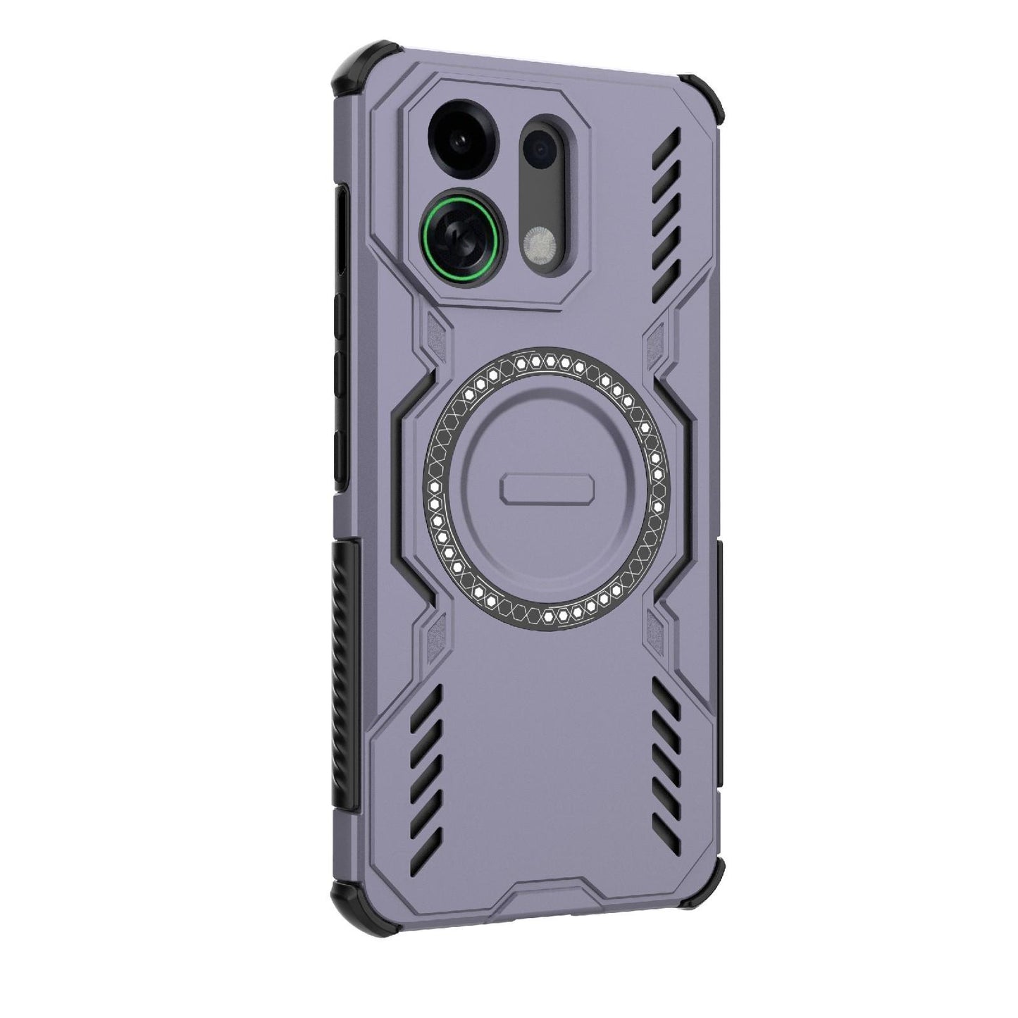 For OPPO K13 Turbo 5G Butterfly Armor MagSafe Magnetic Ring Shockproof Phone Case(Purple)