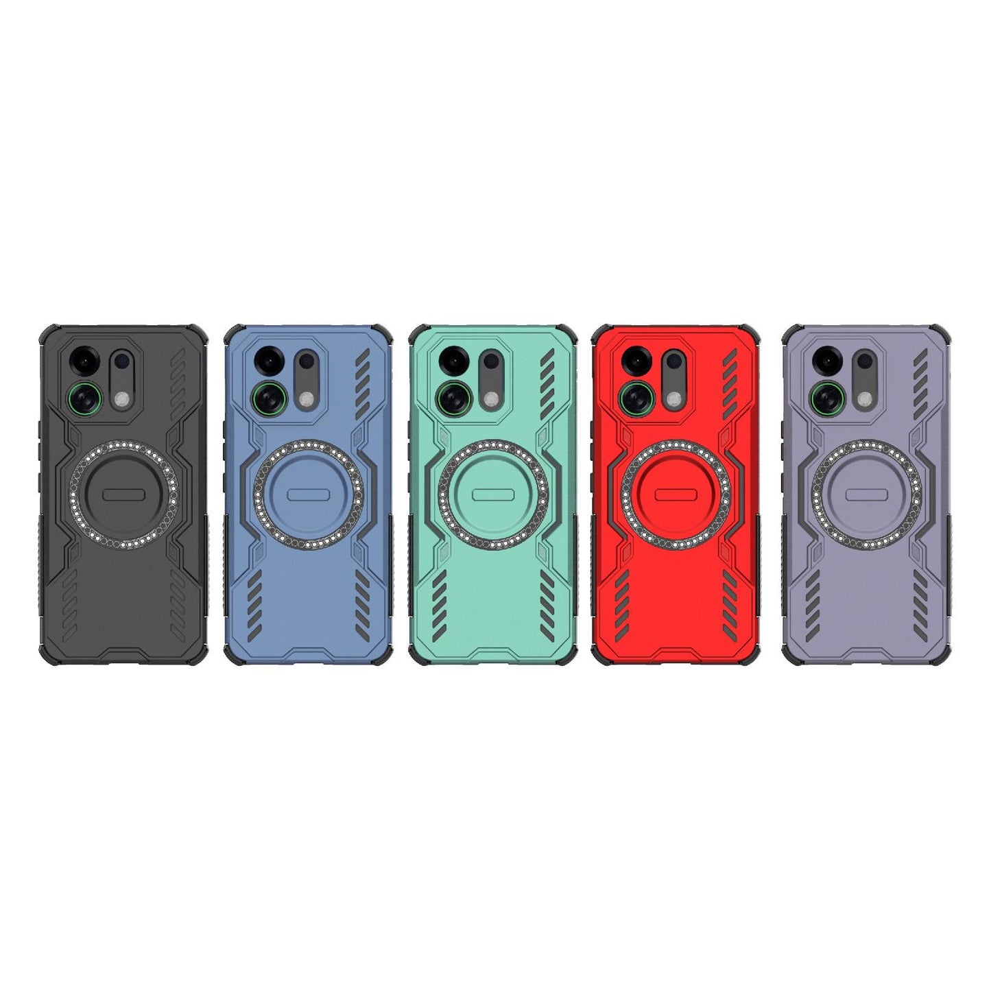 For OPPO K13 Turbo 5G Butterfly Armor MagSafe Magnetic Ring Shockproof Phone Case(Purple)