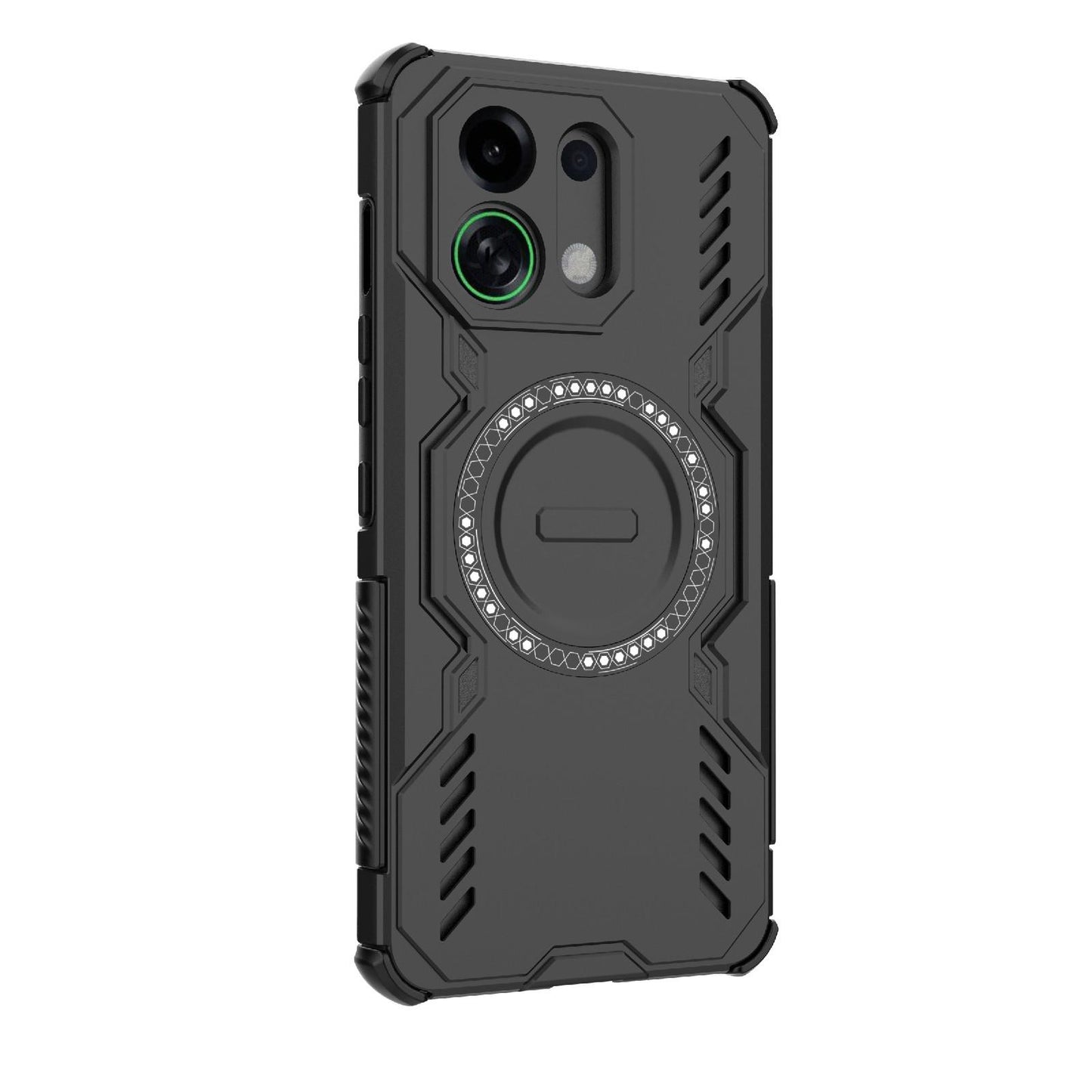 For OPPO K13 Turbo 5G Butterfly Armor MagSafe Magnetic Ring Shockproof Phone Case(Black)