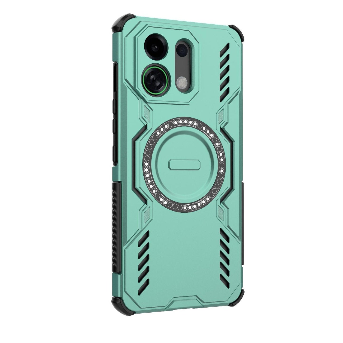 For OPPO K13 Turbo 5G Butterfly Armor MagSafe Magnetic Ring Shockproof Phone Case(Light Green)