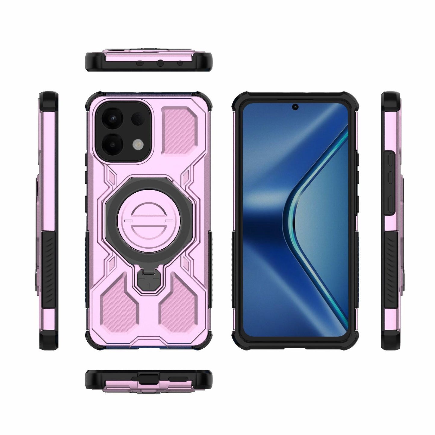 For OPPO K13 5G J-20 Solid Color MagSafe Magnetic TPU+PC Phone Case(Pink)