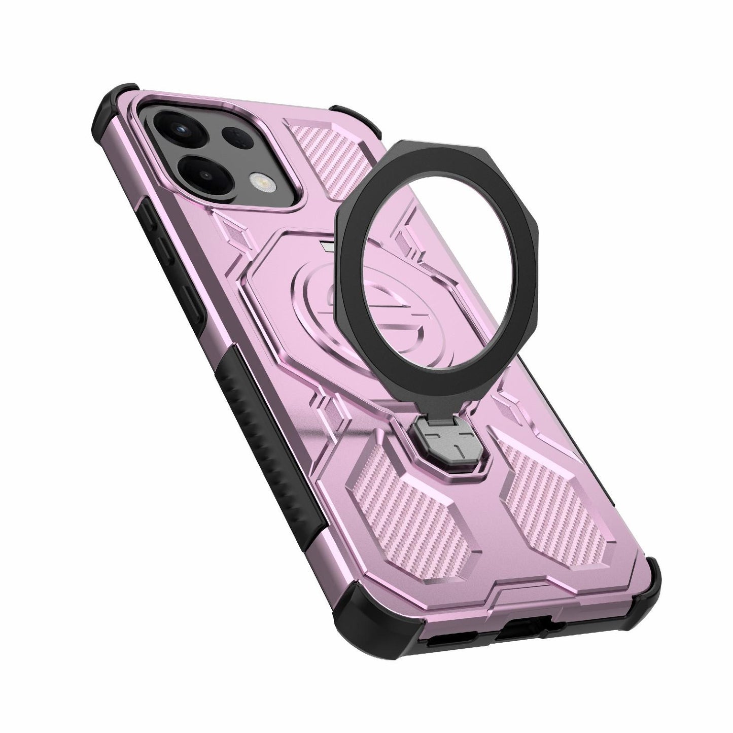 For OPPO K13 5G J-20 Solid Color MagSafe Magnetic TPU+PC Phone Case(Pink)