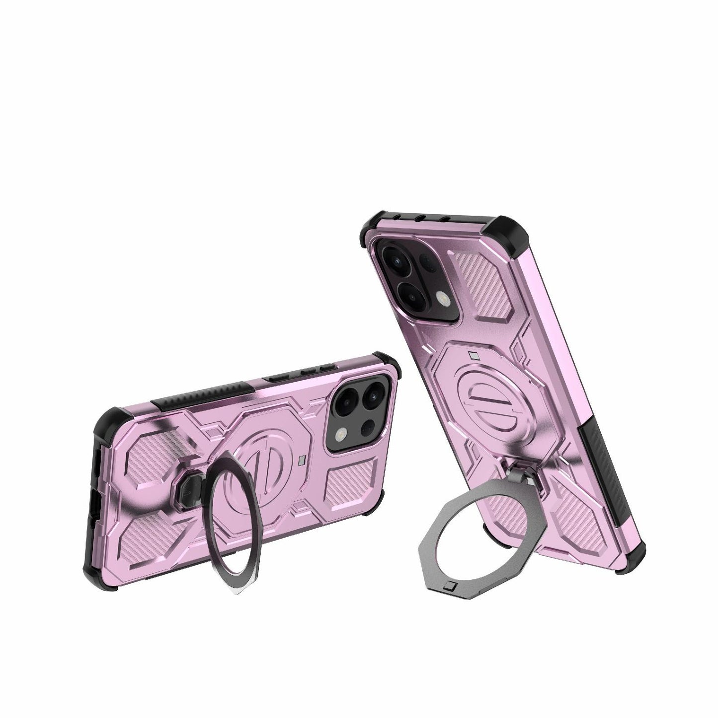 For OPPO K13 5G J-20 Solid Color MagSafe Magnetic TPU+PC Phone Case(Pink)