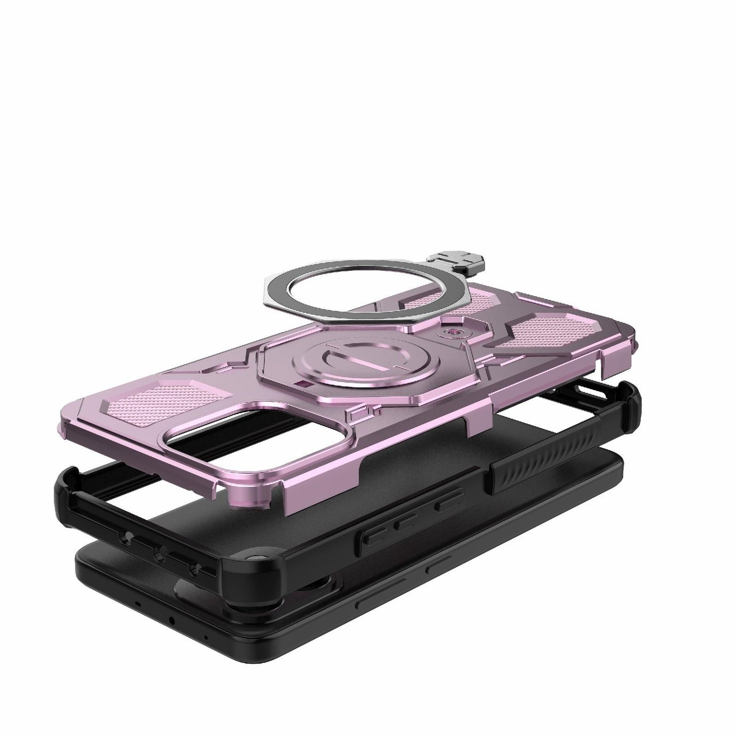 For OPPO K13 5G J-20 Solid Color MagSafe Magnetic TPU+PC Phone Case(Pink)