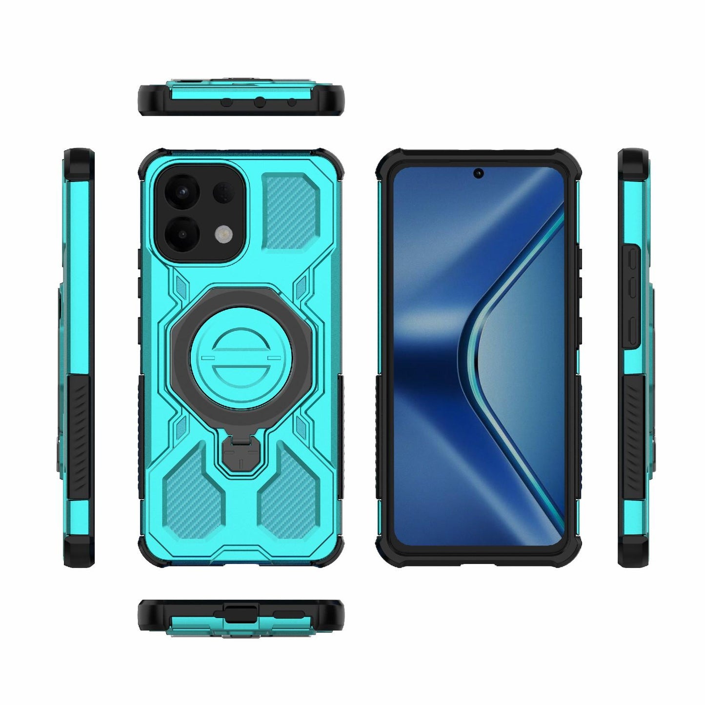 For OPPO K13 5G J-20 Solid Color MagSafe Magnetic TPU+PC Phone Case(Lake Blue)