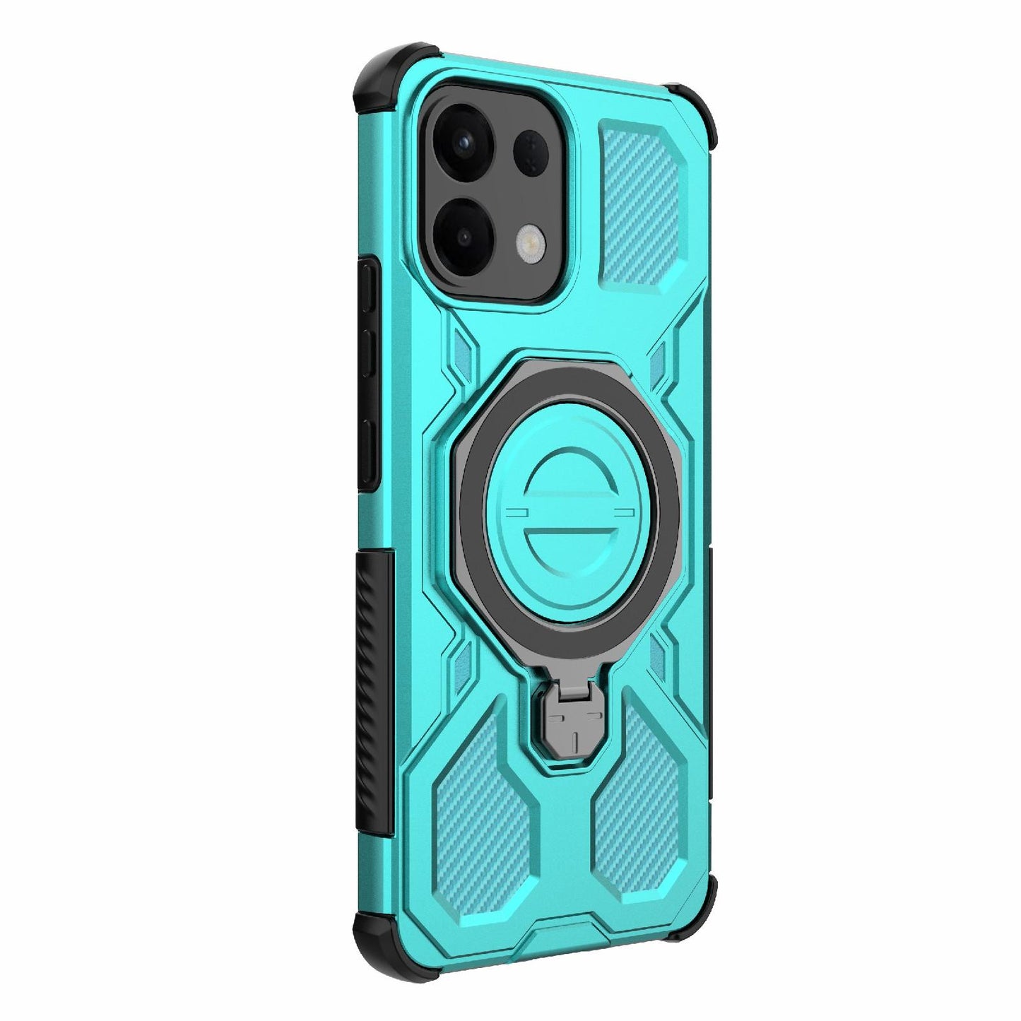 For OPPO K13 5G J-20 Solid Color MagSafe Magnetic TPU+PC Phone Case(Lake Blue)