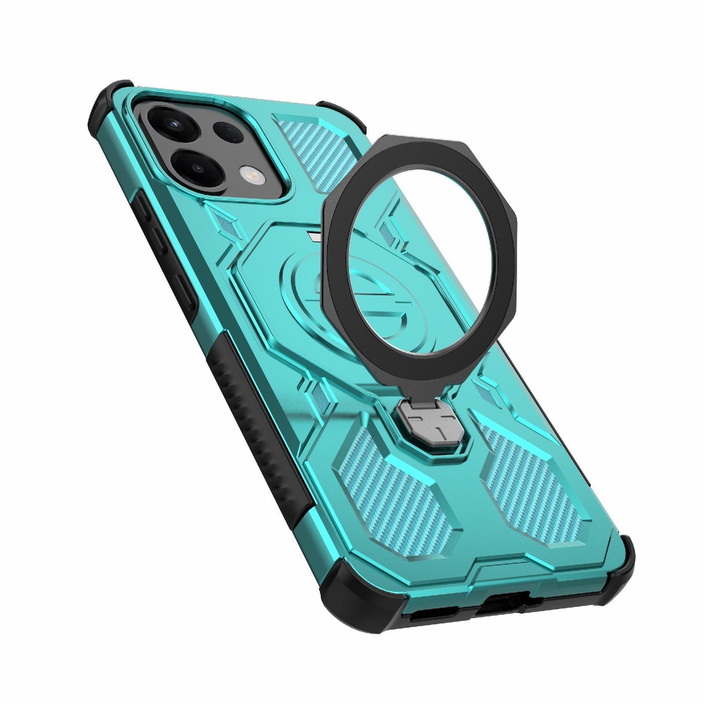 For OPPO K13 5G J-20 Solid Color MagSafe Magnetic TPU+PC Phone Case(Lake Blue)