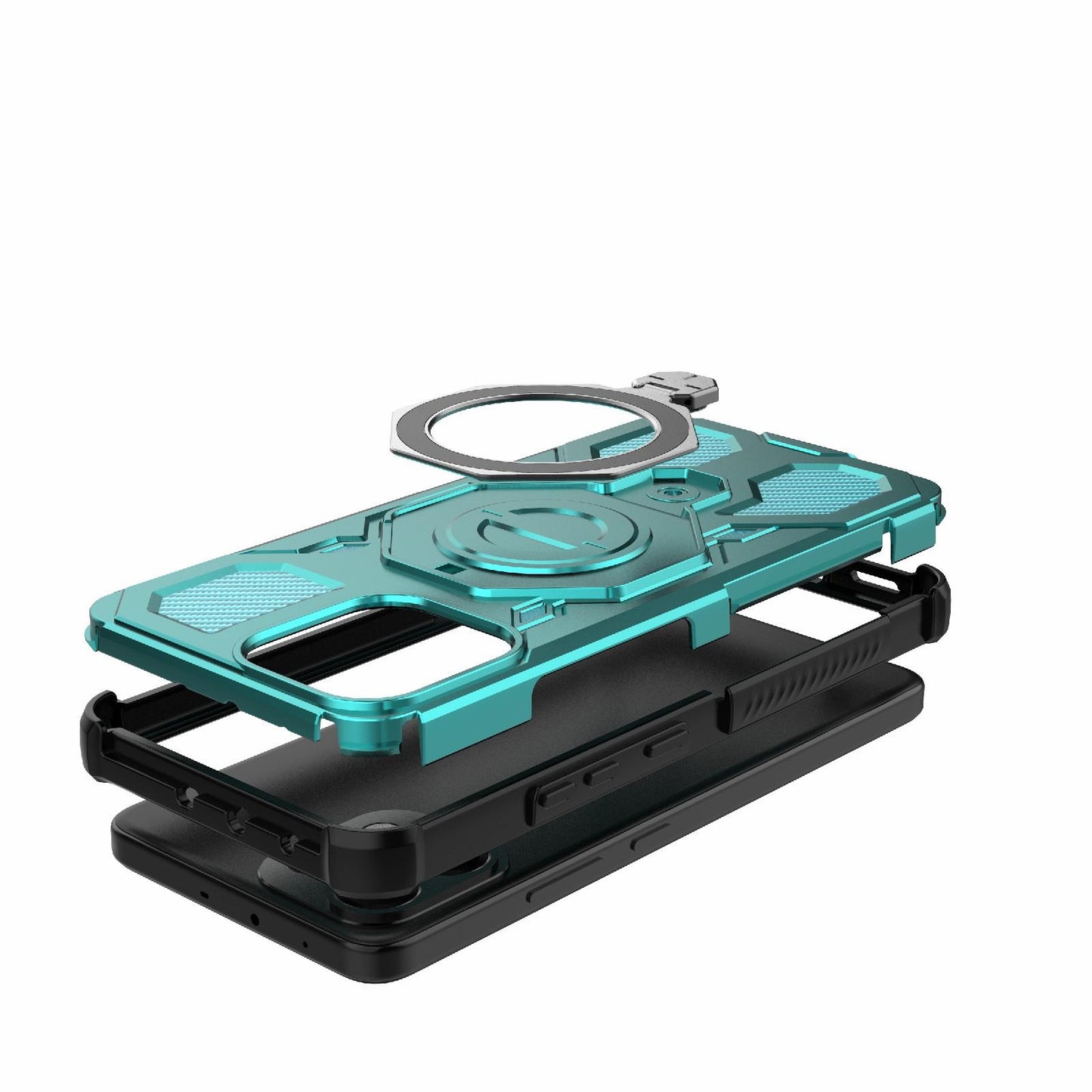 For OPPO K13 5G J-20 Solid Color MagSafe Magnetic TPU+PC Phone Case(Lake Blue)