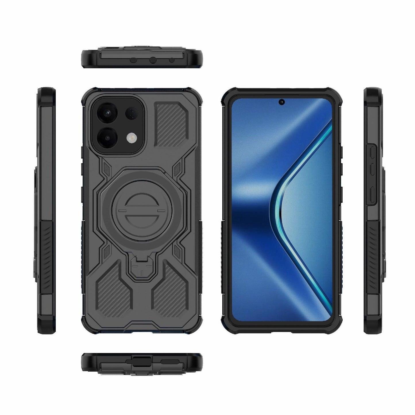 For OPPO K13 5G J-20 Solid Color MagSafe Magnetic TPU+PC Phone Case(Black)