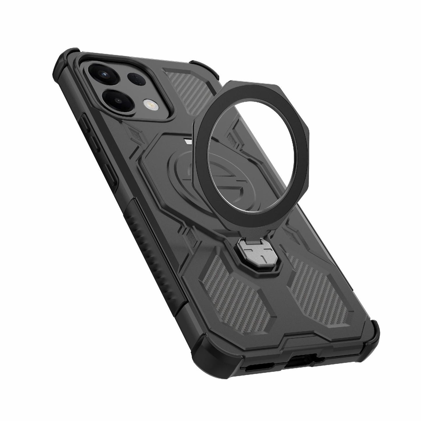 For OPPO K13 5G J-20 Solid Color MagSafe Magnetic TPU+PC Phone Case(Black)