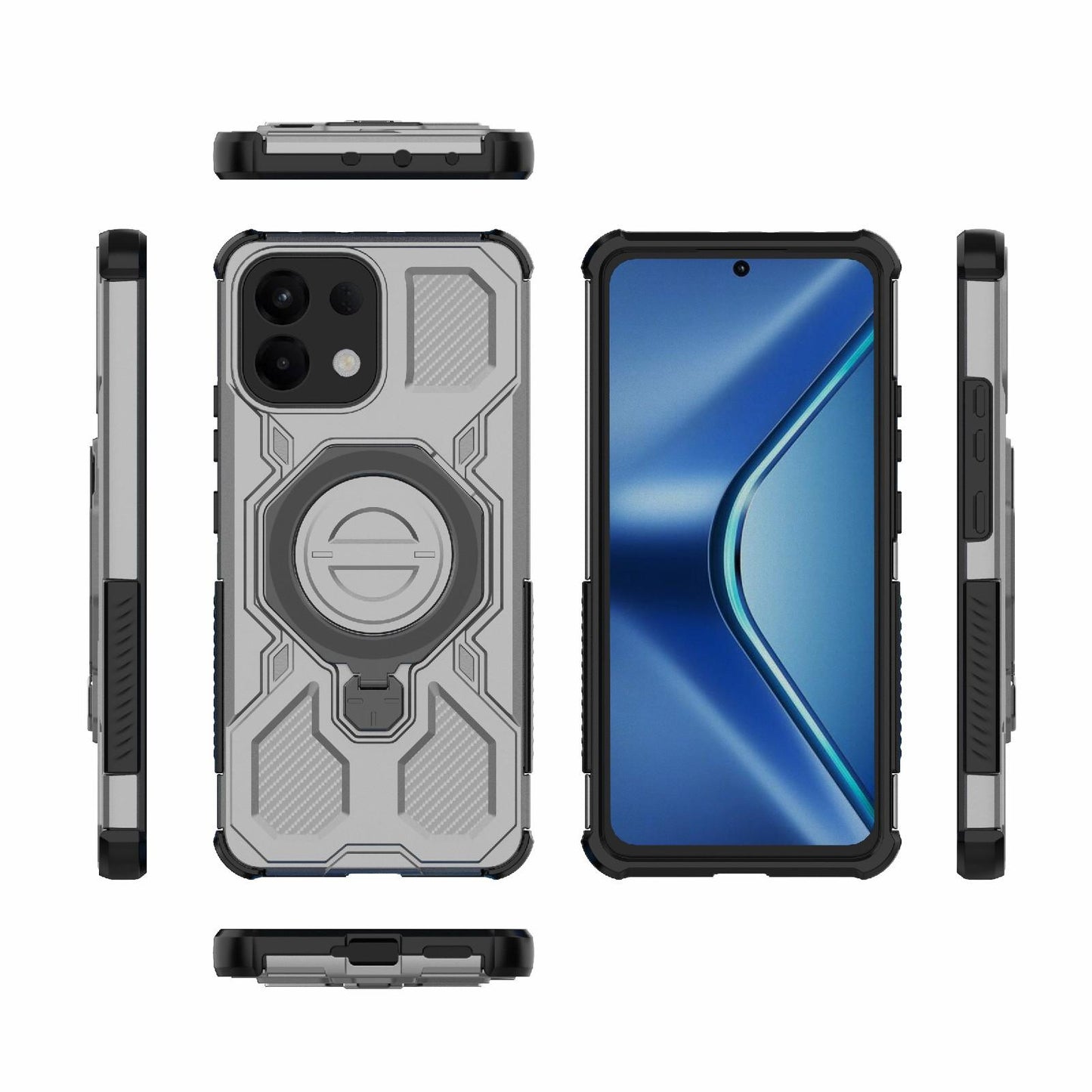 For OPPO K13 5G J-20 Solid Color MagSafe Magnetic TPU+PC Phone Case(Grey)