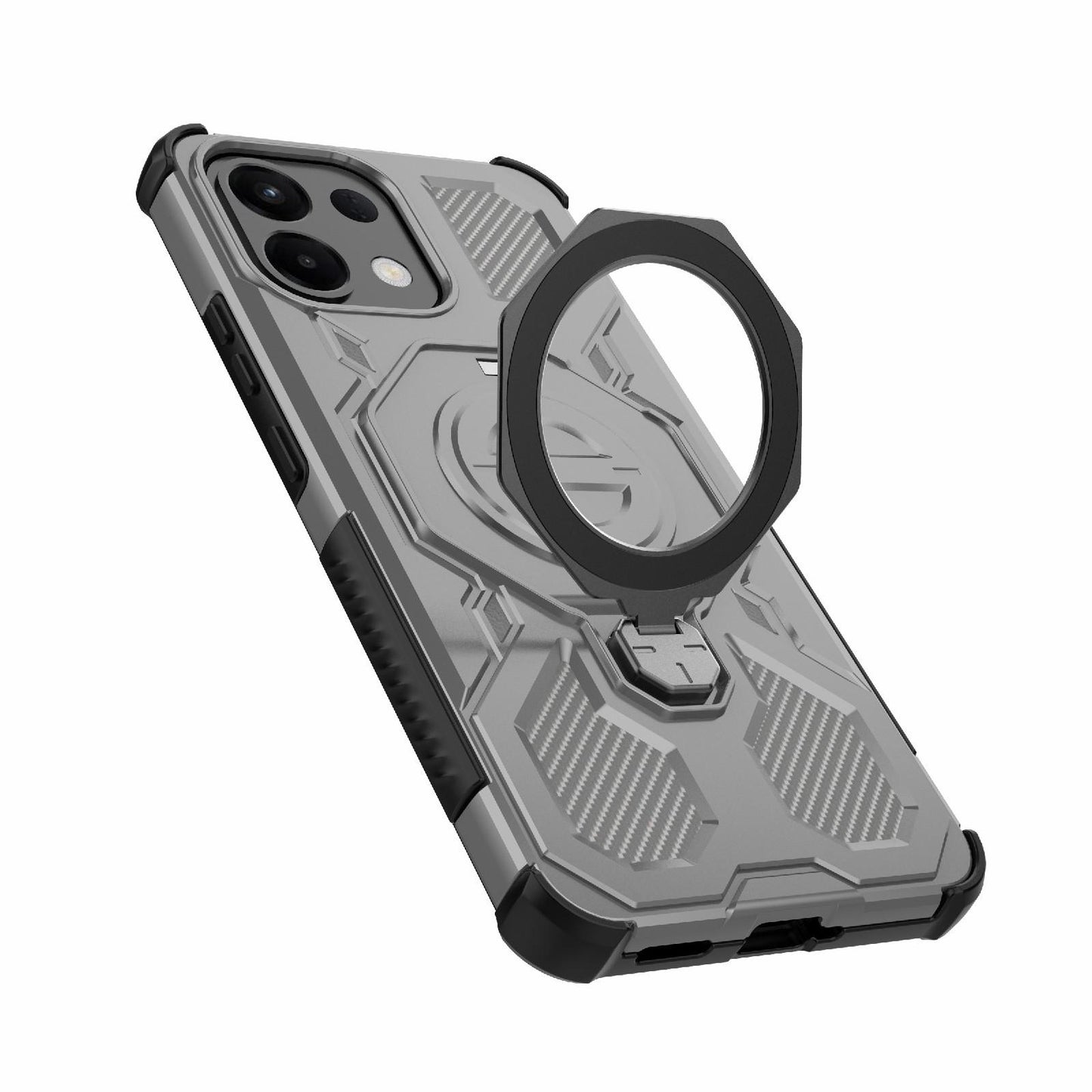 For OPPO K13 5G J-20 Solid Color MagSafe Magnetic TPU+PC Phone Case(Grey)