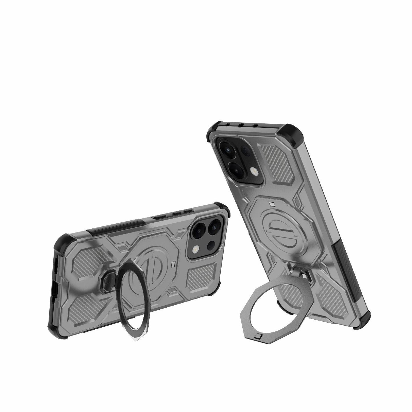 For OPPO K13 5G J-20 Solid Color MagSafe Magnetic TPU+PC Phone Case(Grey)