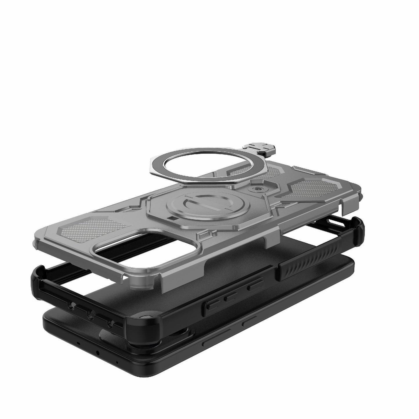 For OPPO K13 5G J-20 Solid Color MagSafe Magnetic TPU+PC Phone Case(Grey)