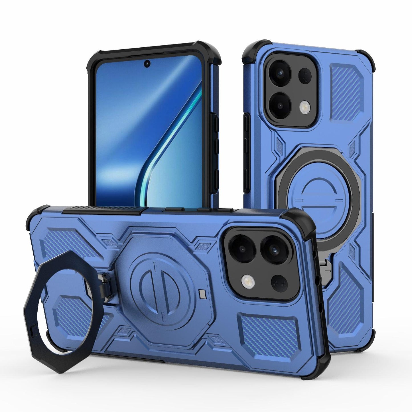 For OPPO K13 5G J-20 Solid Color MagSafe Magnetic TPU+PC Phone Case(Blue)