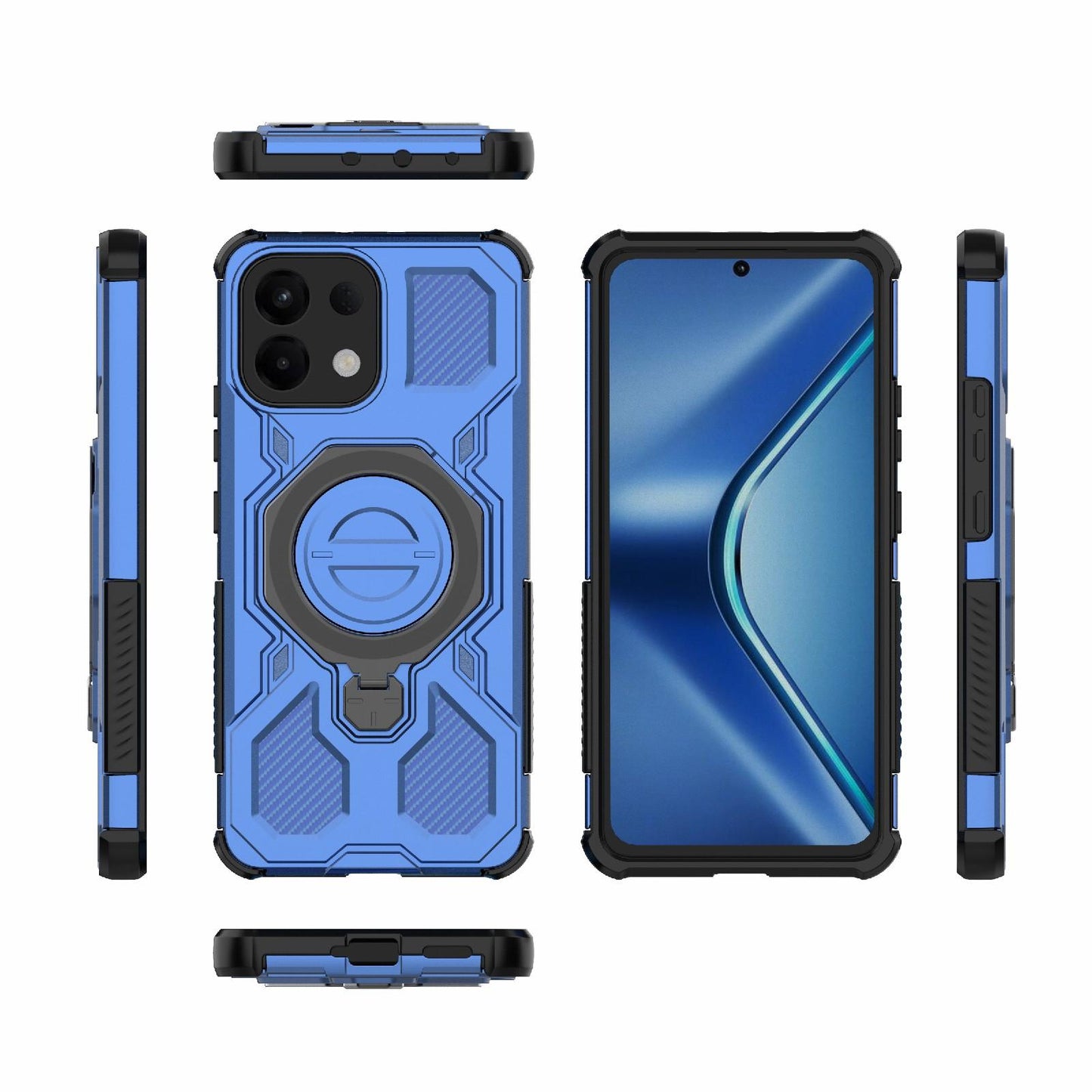 For OPPO K13 5G J-20 Solid Color MagSafe Magnetic TPU+PC Phone Case(Blue)