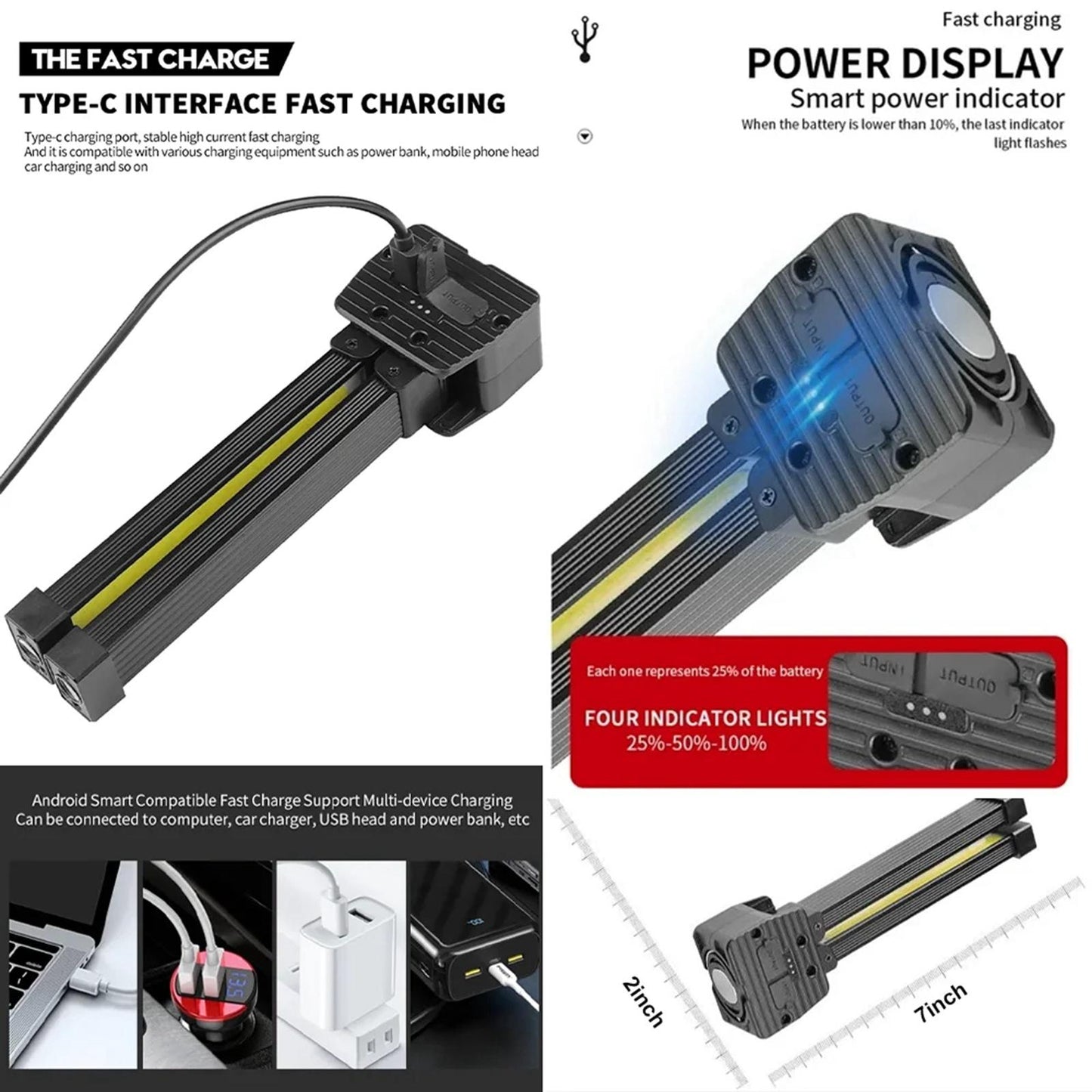 A55 LED Multifunctional Folding Working Light(Black)