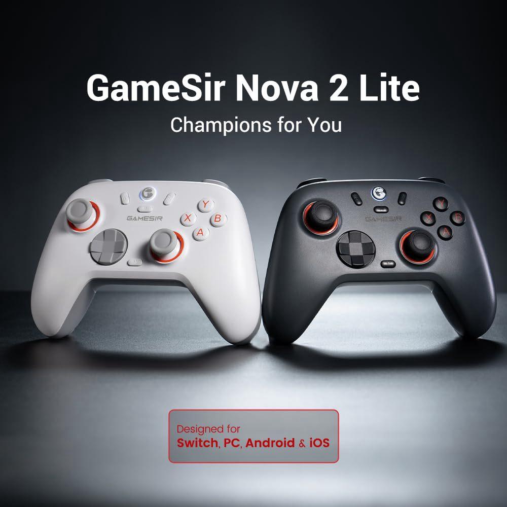 GameSir Nova 2 Lite Tri-Mode Wireless Game Controller for Switch / Steam / PC / iOS / Android(White)