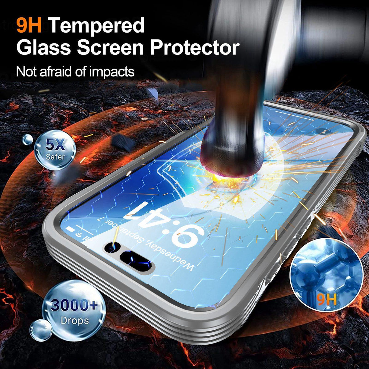 Compatible with iPhone 18 Pro Max Life Waterproof MagSafe Magnetic Rugged Phone Case - Grey