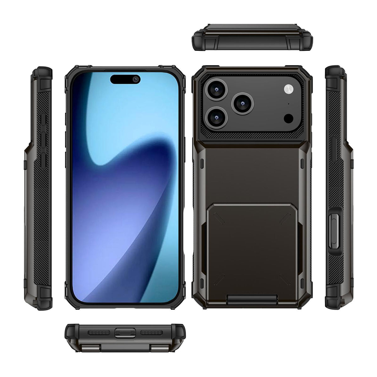 Compatible with iPhone 18 Pro Max Scratch-Resistant Shockproof Heavy Duty Rugged Armor Phone Case - Grey