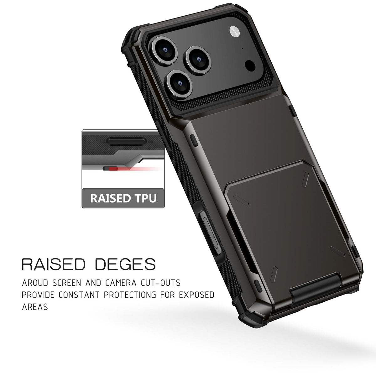 Compatible with iPhone 18 Pro Max Scratch-Resistant Shockproof Heavy Duty Rugged Armor Phone Case - Grey