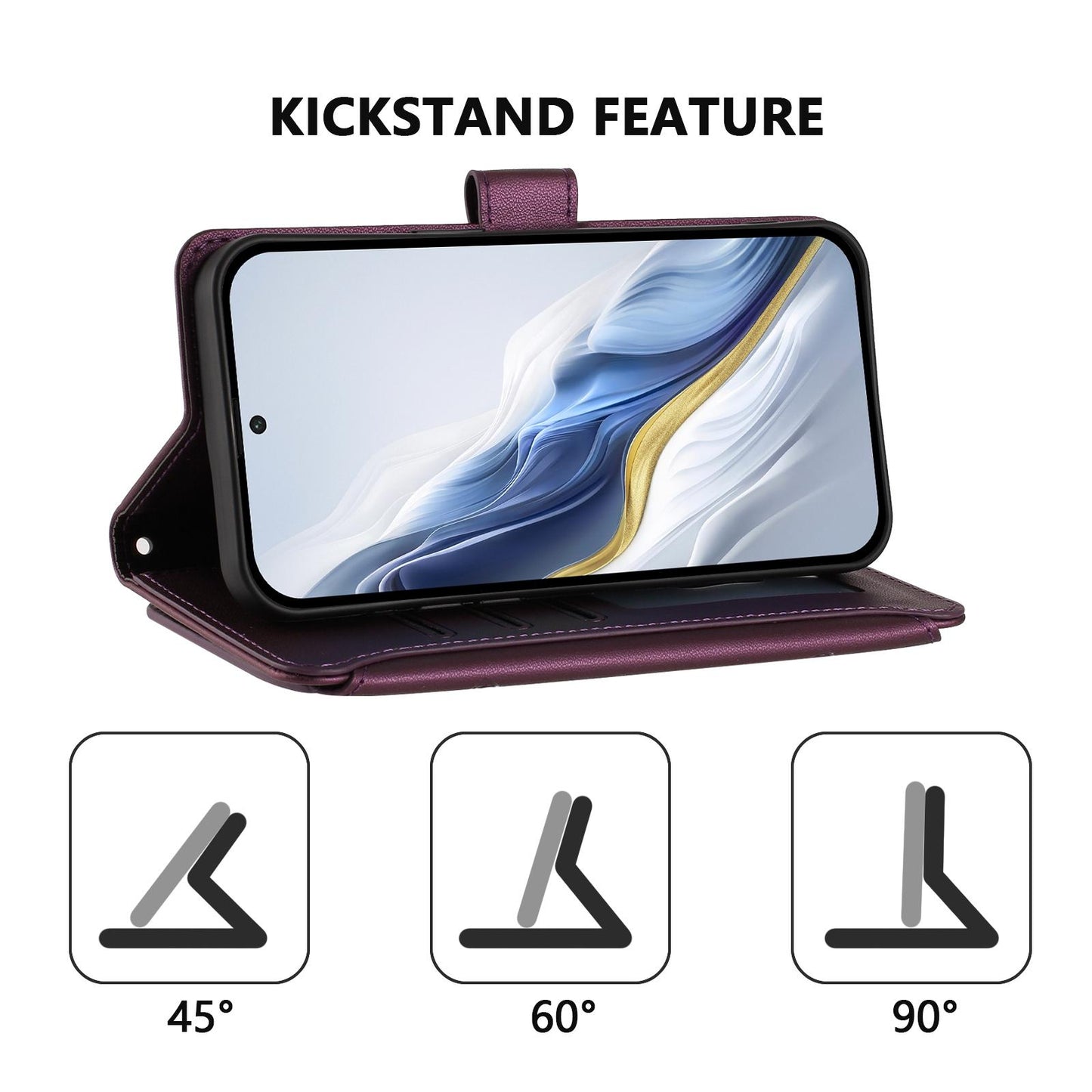 For OPPO K13 India Butterfly Love Flower Multi-card Zipper Wallet Leather Phone Case(Dark Purple)