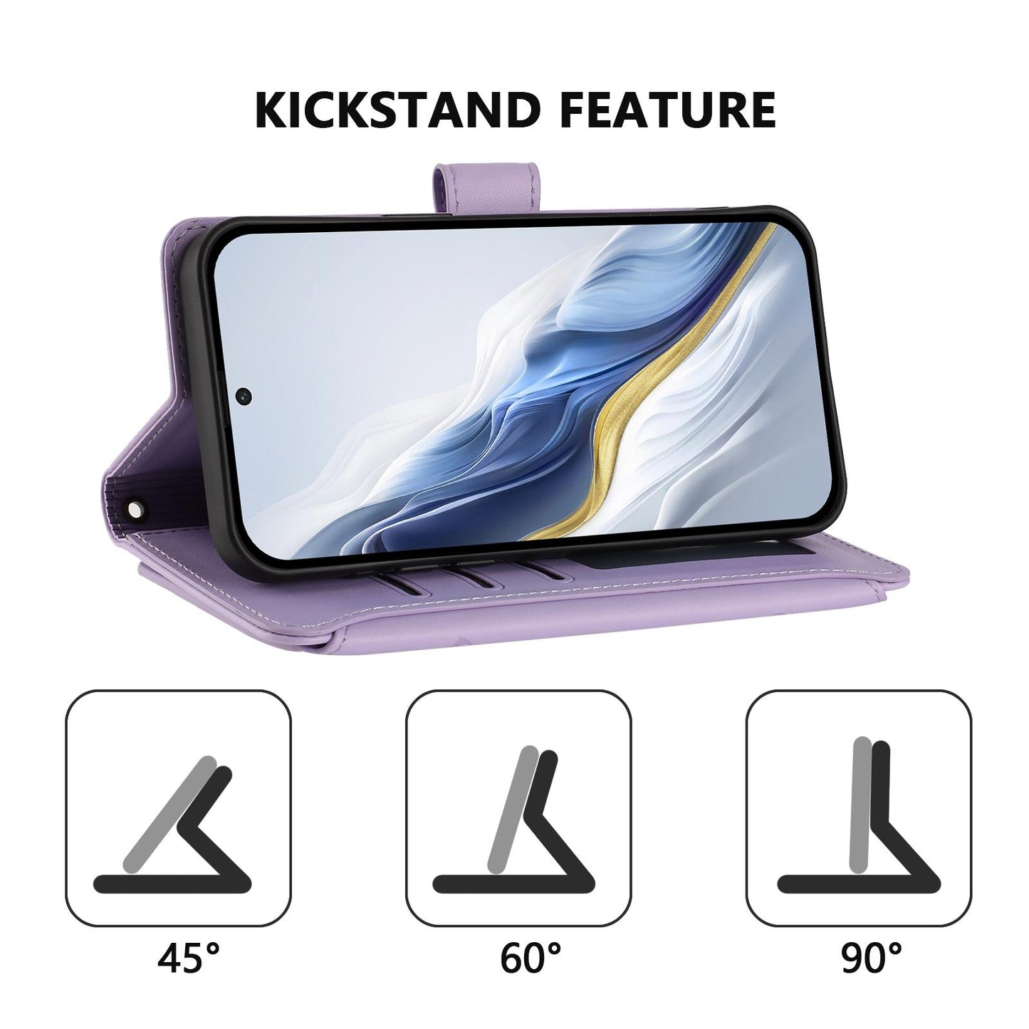 For OPPO K13 India Butterfly Love Flower Multi-card Zipper Wallet Leather Phone Case(Light Purple)