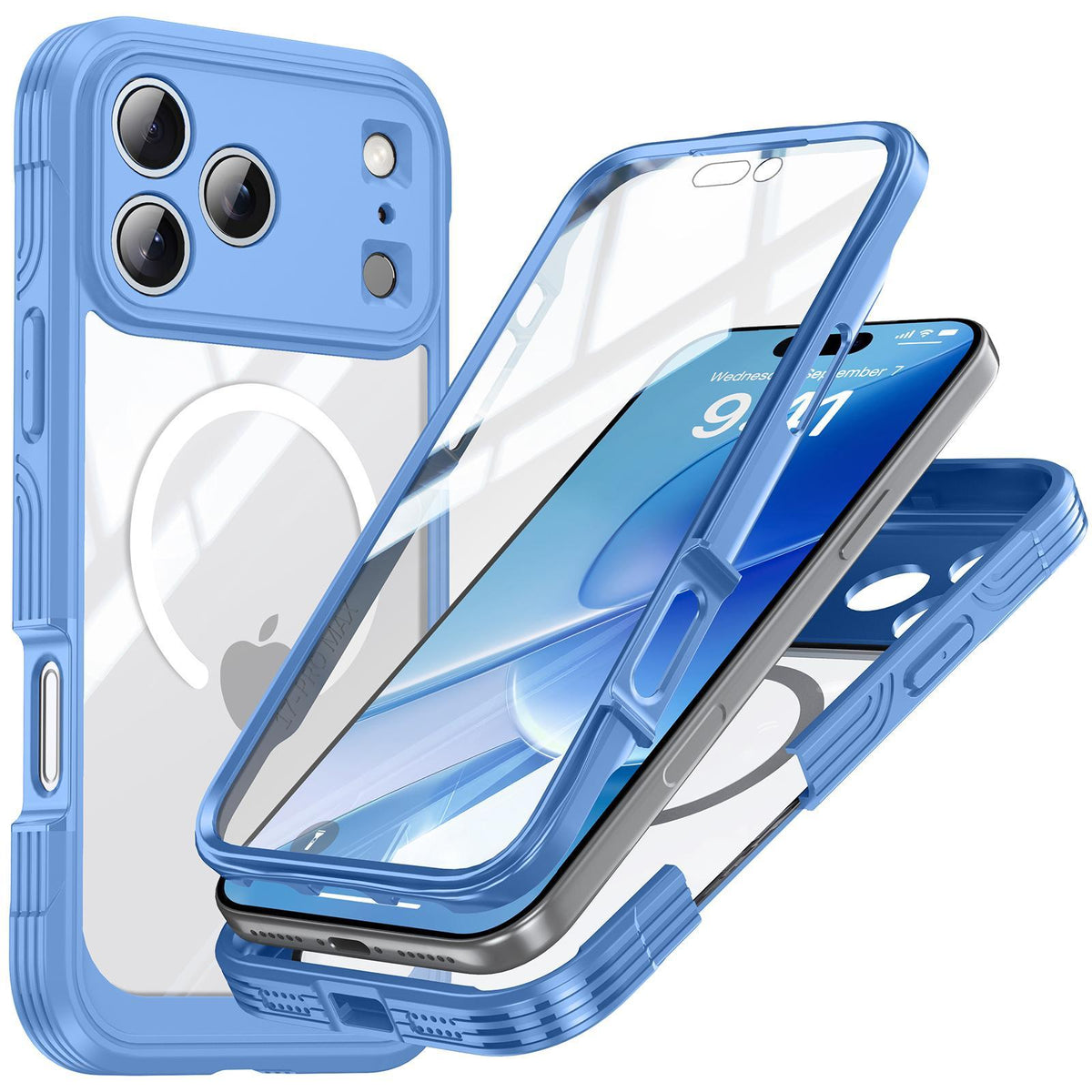 Compatible with iPhone 18 Pro Max RedPepper Tempered Glass MagSafe Phone Case - Blue