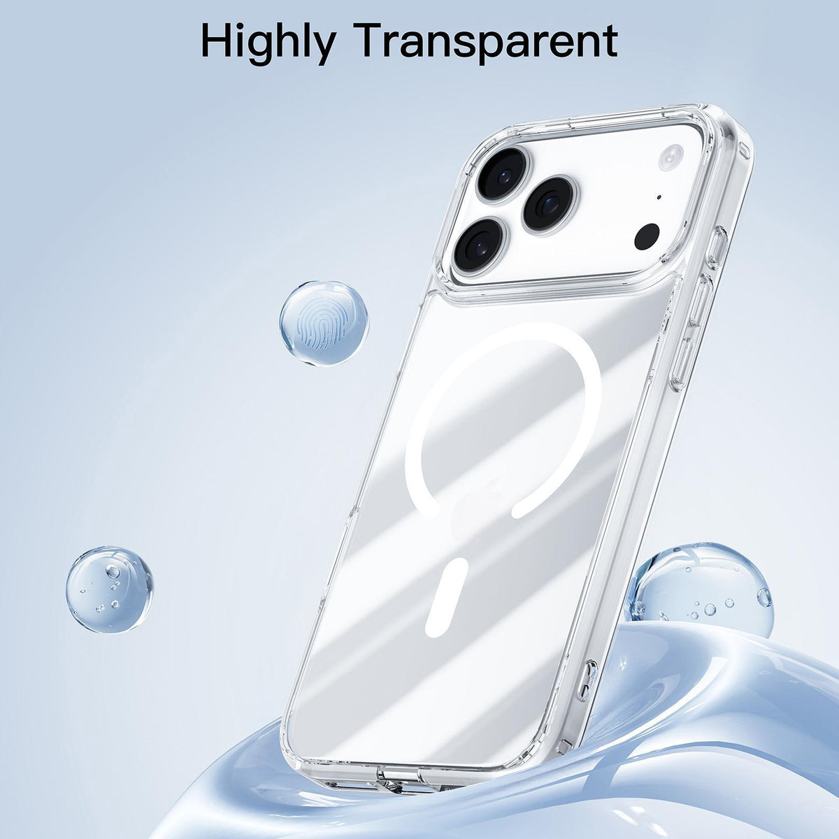 Compatible with iPhone 18 Pro Max Mutural Ice Series MagSafe Magnetic TPU Phone Case - Transparent