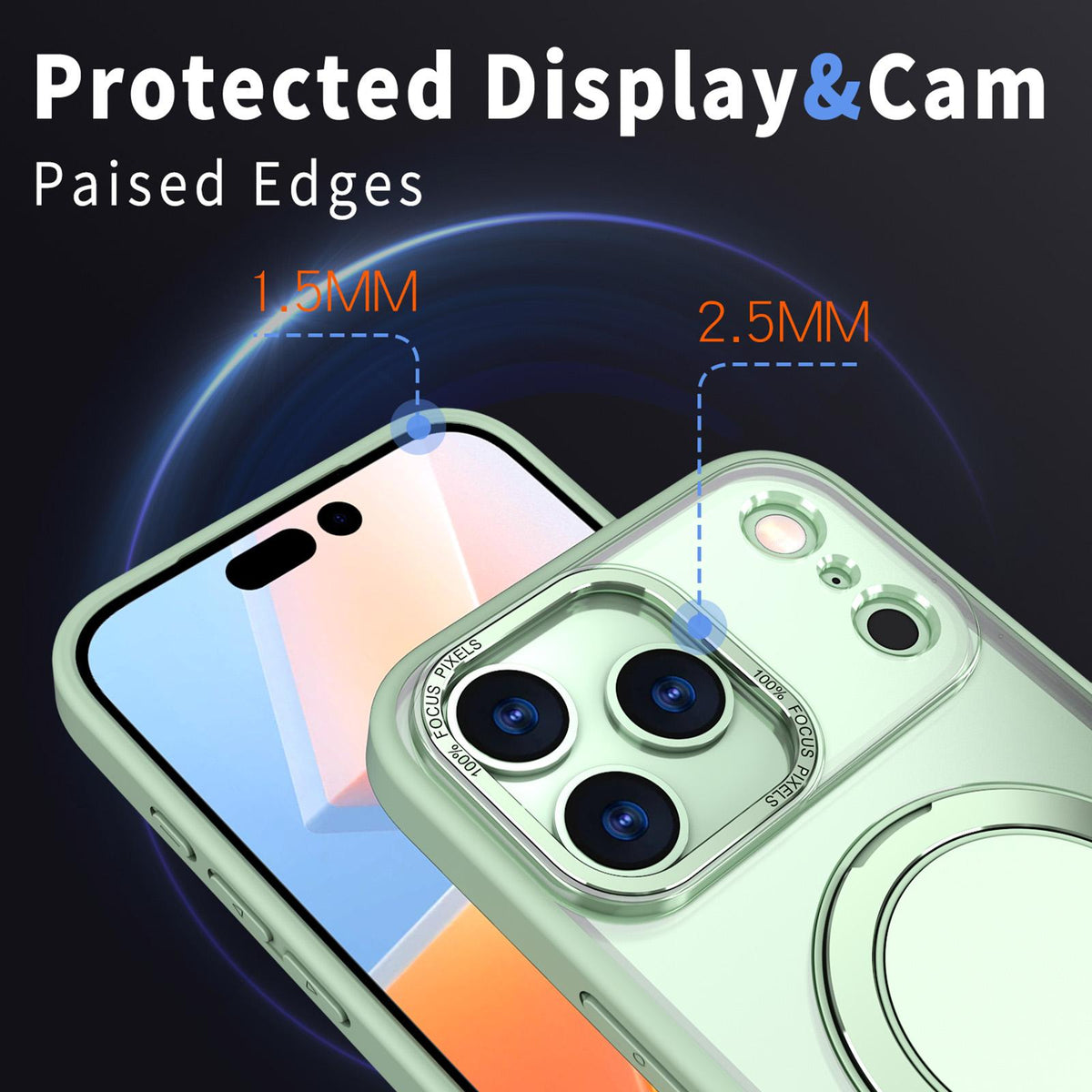 Compatible with iPhone 18 Pro Max Kalebol 360-degree Rotating MagSafe Magnetic Holder Phone Case - Avocado Green