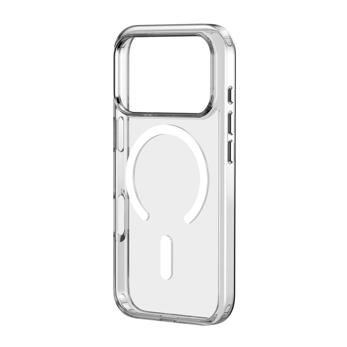 Compatible with iPhone 18 Pro Max ZGA Magsafe Metal Buttons Clear PC Dual-Layer TPU Phone Case - Transparent