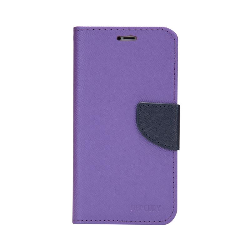 Compatible with iPhone 18 Pro Max & 17 Pro Max Mercury Contrast Color Splicing Leather Phone Case - Purple