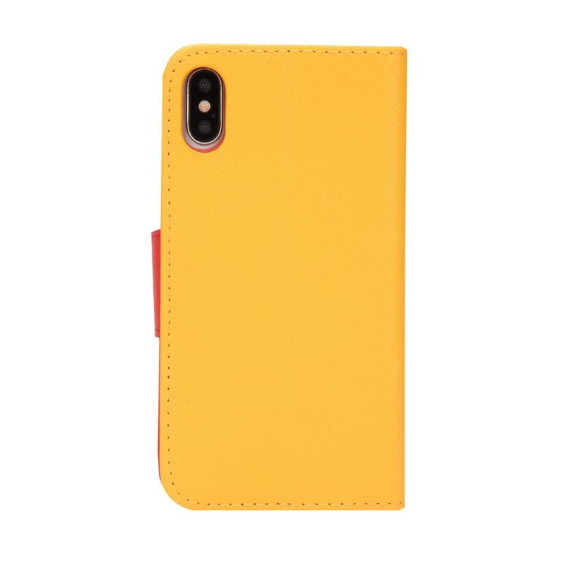 Compatible with iPhone 18 Pro Max & 17 Pro Max Mercury Contrast Color Splicing Leather Phone Case - Yellow