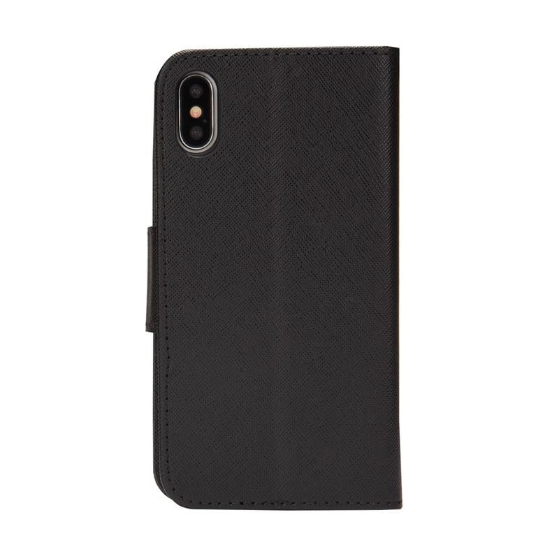 Compatible with iPhone 18 Pro & 17 Pro Mercury Contrast Color Splicing Leather Phone Case - Black