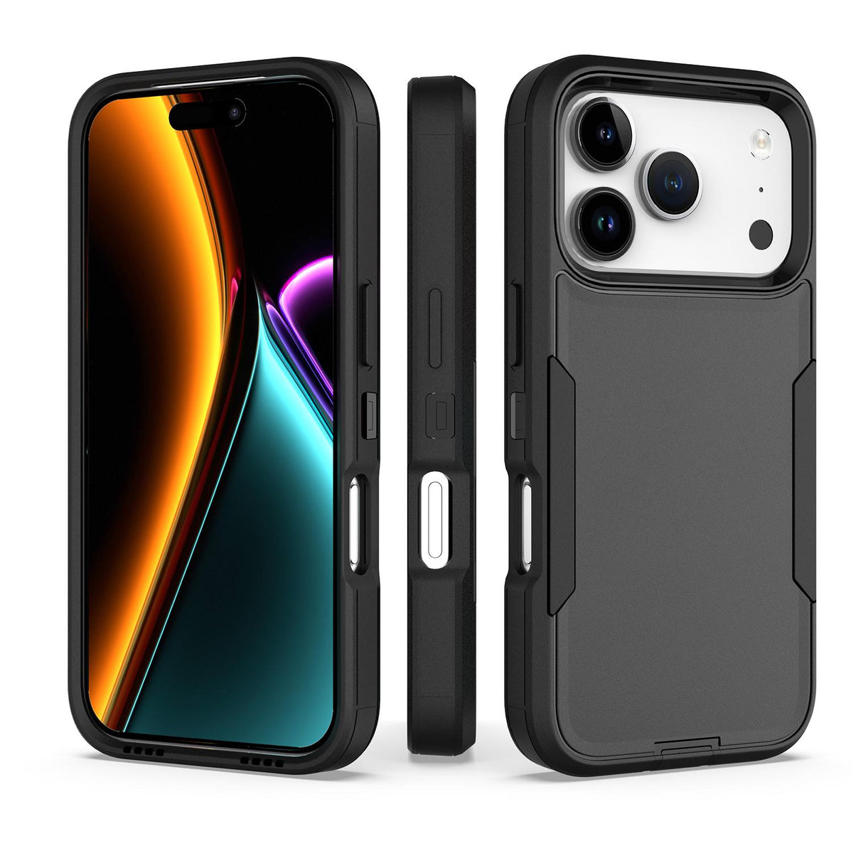 Compatible with iPhone 18 Pro & 17 Pro 2 in 1 PC Dual-Layer TPU Phone Case - Black