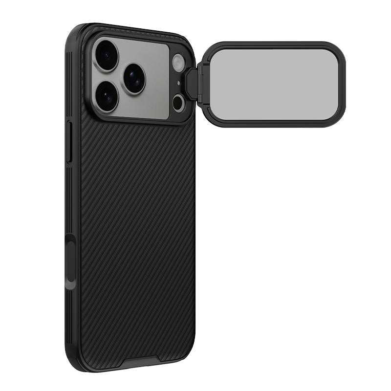 Compatible with iPhone 18 Pro Max NILLKIN Black Mirror Prop CD Texture Transparent Mirror Cover Phone Case - Black