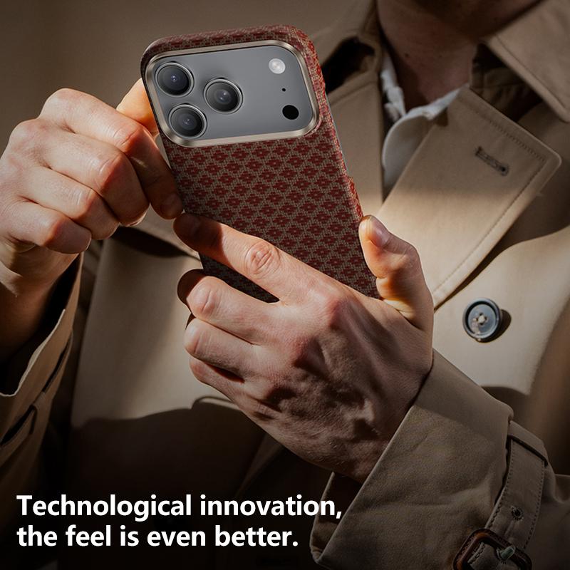 Compatible with iPhone 18 Pro Max & 17 Pro Max Benks Color Shield C1 Classic Kevlar Woven Diamond MagSafe Phone Case - Orange