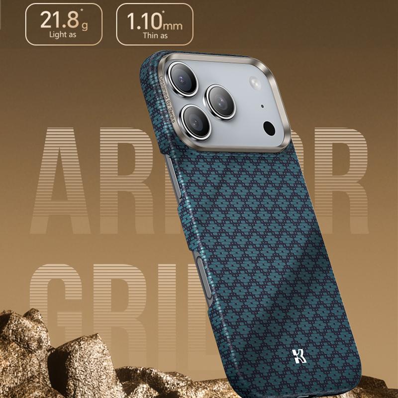 Compatible with iPhone 18 Pro & 17 Pro Benks Color Shield C1 Classic Kevlar Woven Diamond MagSafe Phone Case - Blue